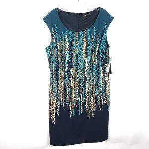 NWT ILE New York 60s Mod Printed Sheath Dress